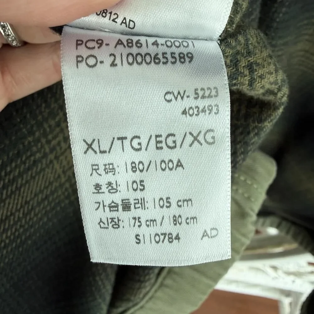Levi's Premium‎ Jacket Mens XL Green Hooded Work Pocket Canvas Military Utility